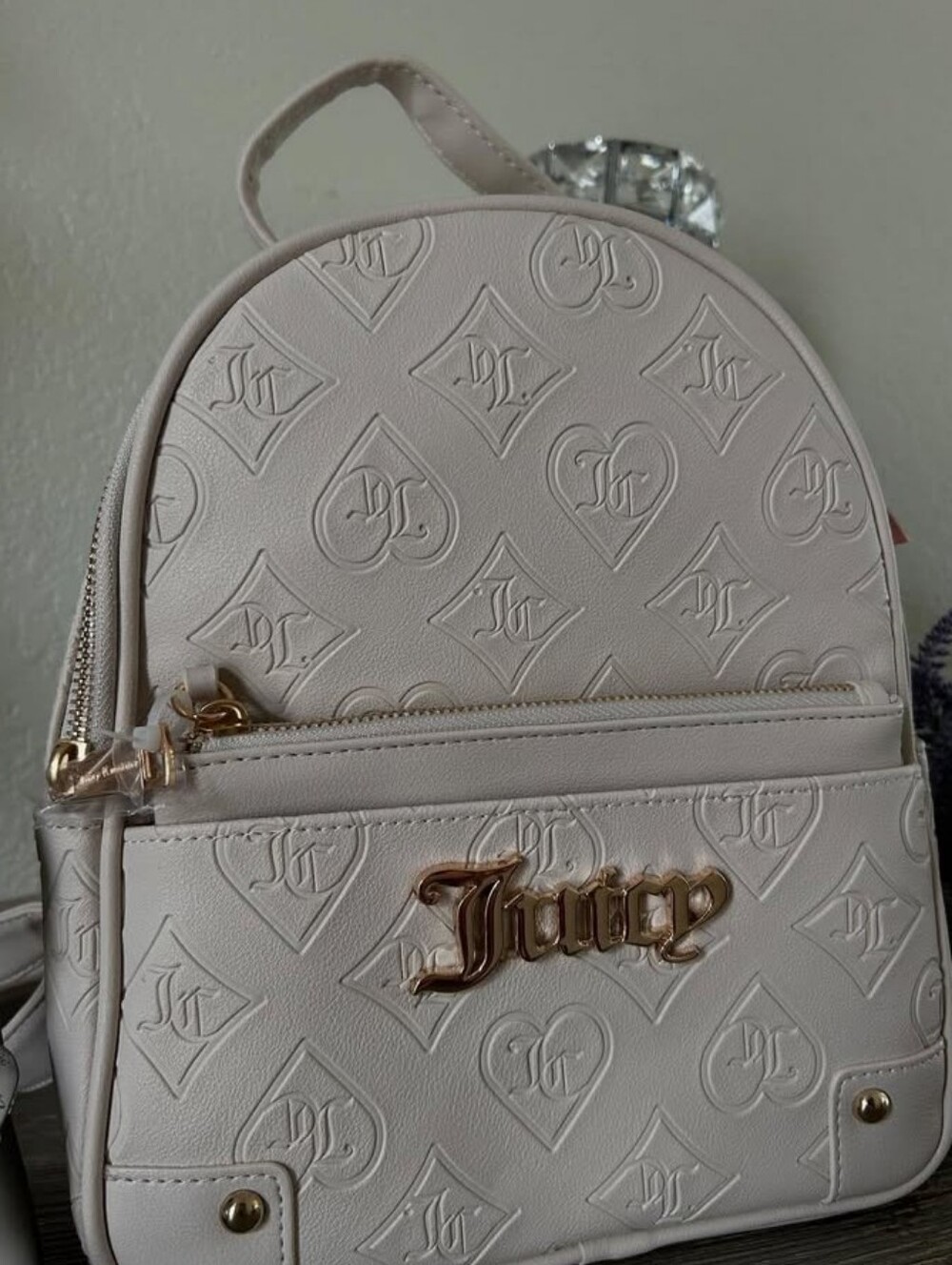 Juicy Couture Womens “Liquorice Word Play” Backpack 14x10 In